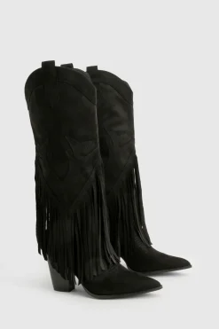 Bottes de cowboy style western avec détails à gland