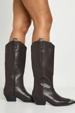 Bottes de cowboy western avec embout métallique