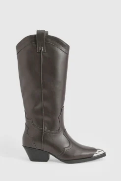Bottes de cowboy western avec embout métallique