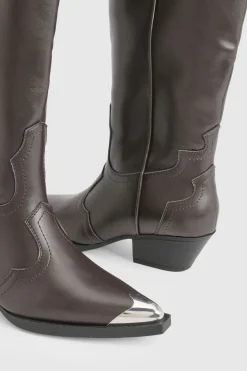 Bottes de cowboy western avec embout métallique