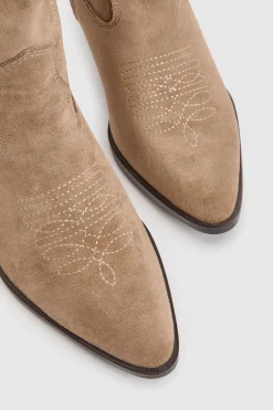 Bottes De Cowboy Western Brodées En Synthétique Avec Détails Ajourés