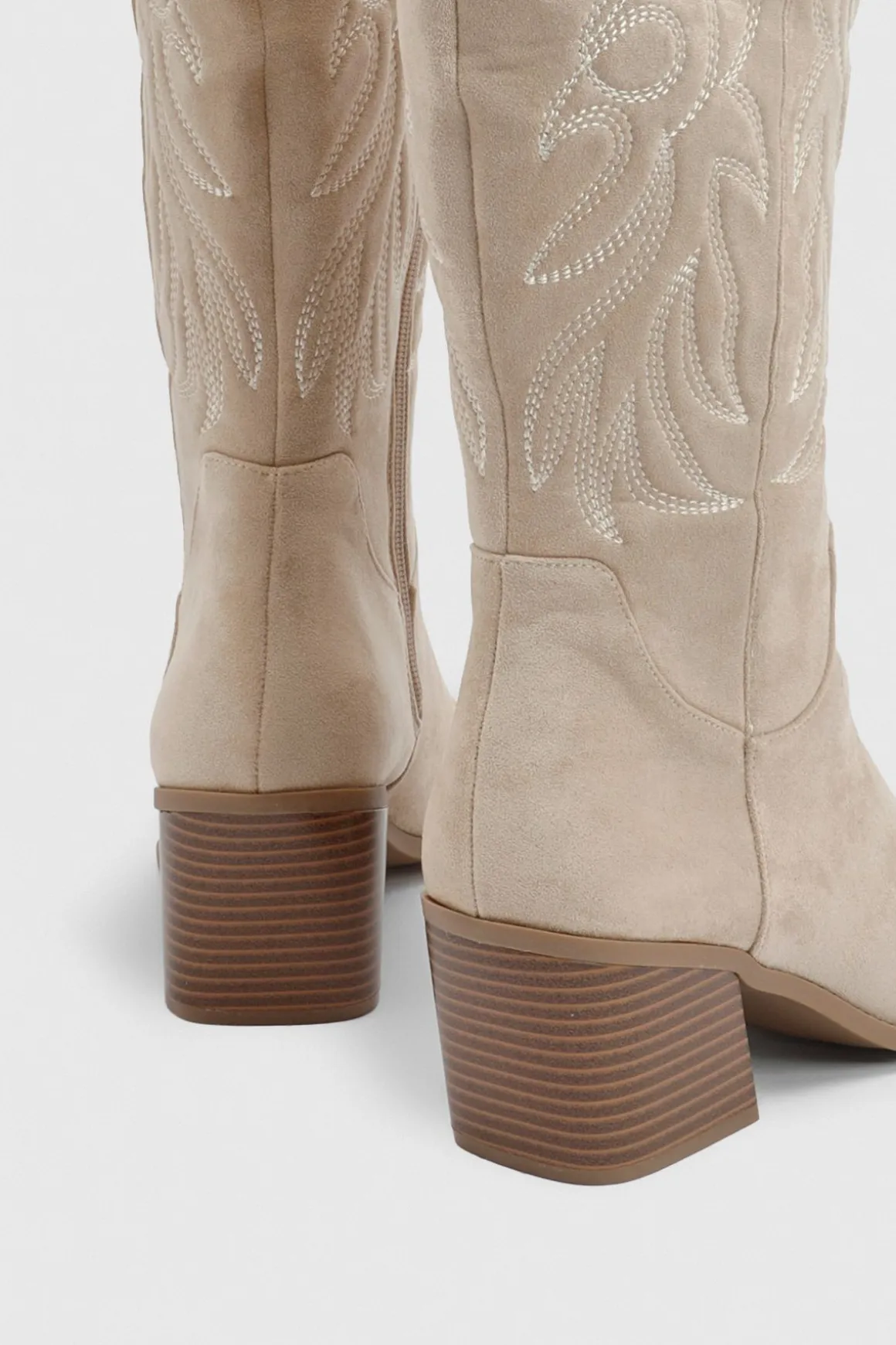 Bottes De Cowboy Western Brodées Coupe Large