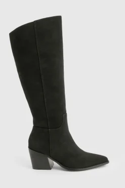 Bottes de cowboy western en nubuck à coupe large