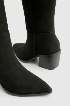 Bottes de cowboy western en nubuck à coupe large
