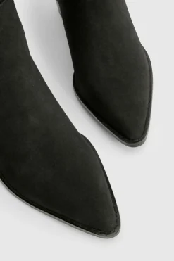 Bottes de cowboy western en nubuck à coupe large
