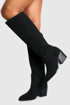 Bottes de cowboy western en nubuck à coupe large