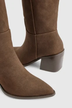 Bottes de cowboy western en nubuck à coupe large