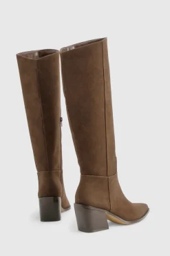 Bottes de cowboy western en nubuck à coupe large