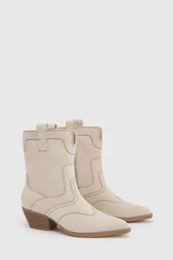 boohoo Bottes De Cowboy Western En Synthétique Avec Surpiqûres Contrastantes< Bottes|Bottes En Daim