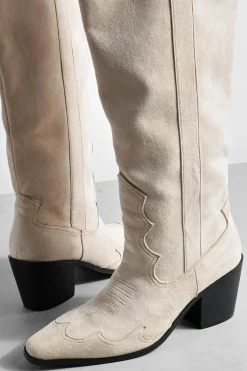 Bottes de cow-boy western en synthétique montantes à talon haut