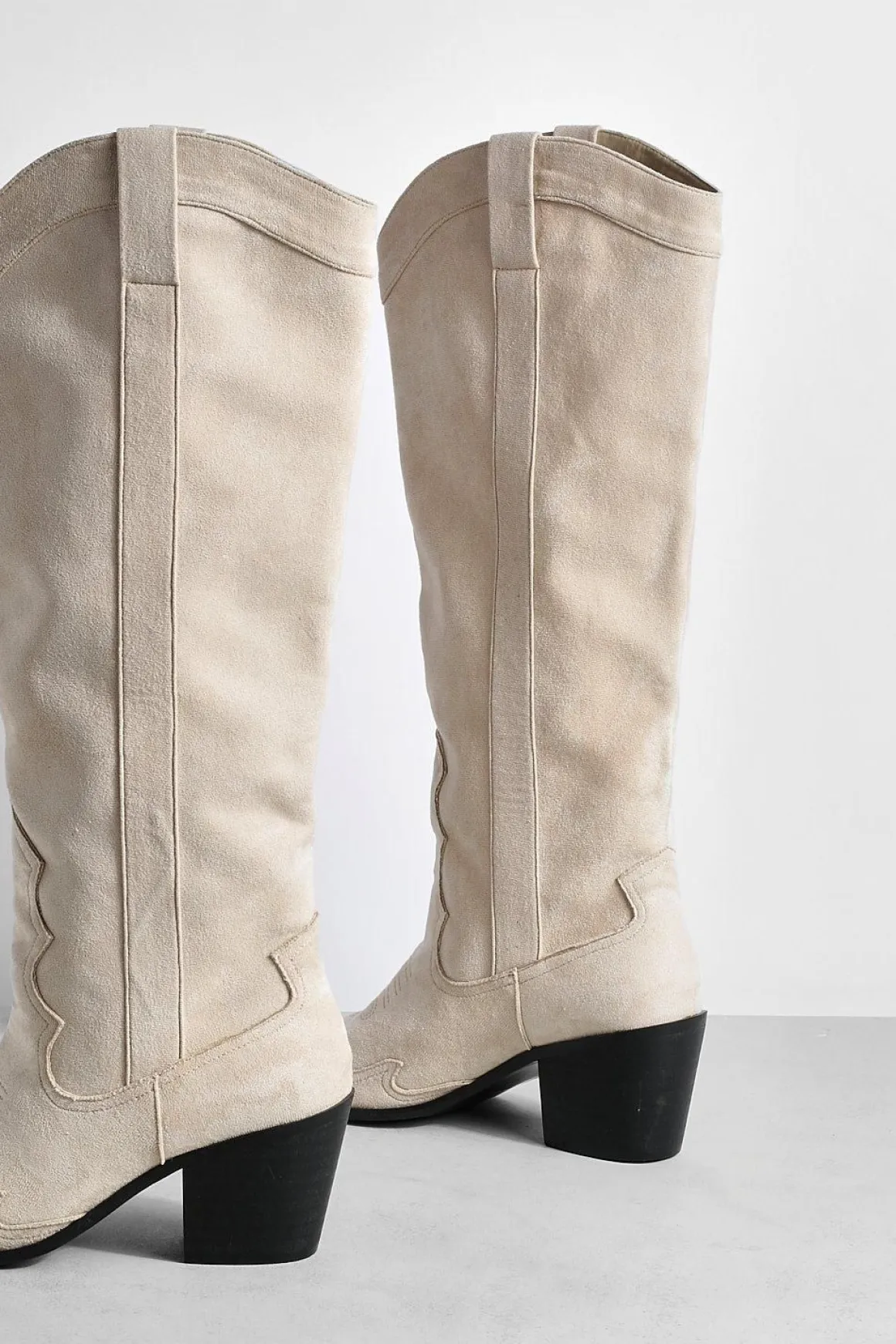 Bottes de cow-boy western en synthétique montantes à talon haut