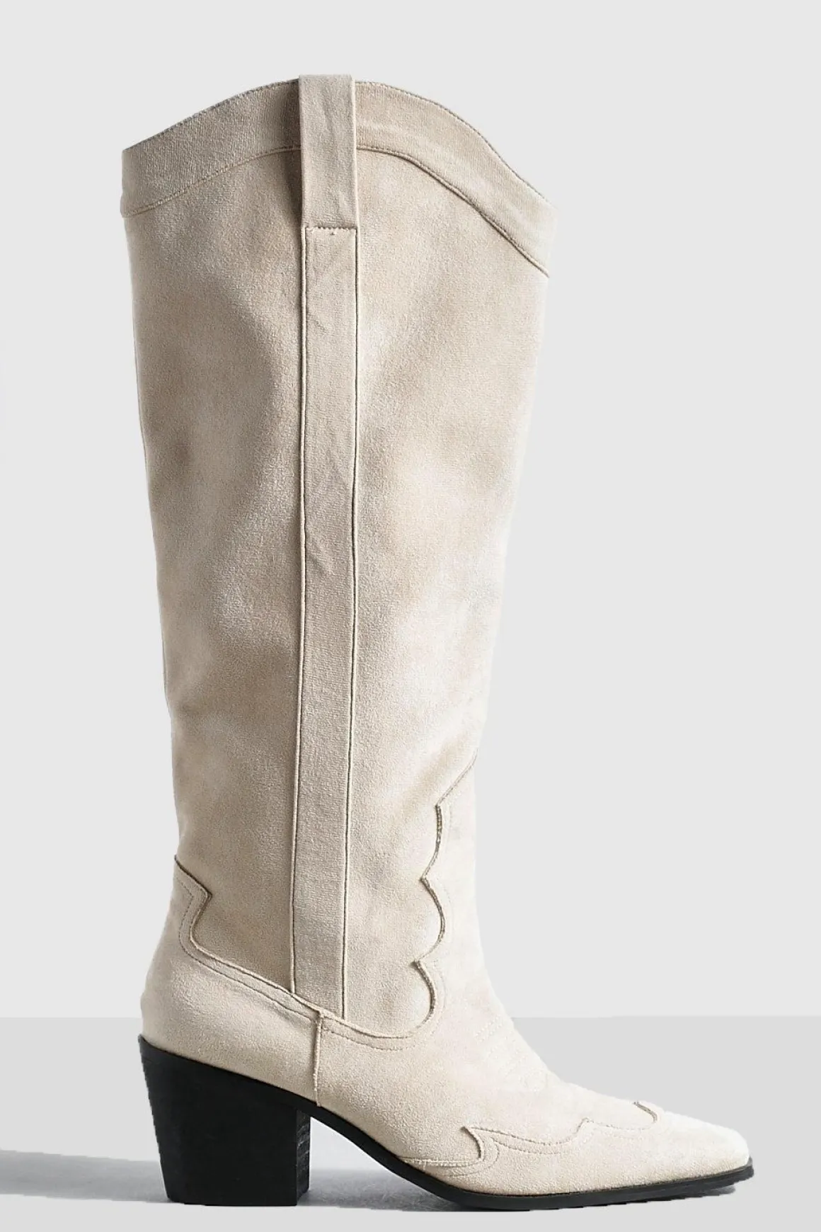 Bottes de cow-boy western en synthétique montantes à talon haut