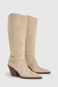 Bottes De Cowboy Western Hauteur Genou Avec Détails Décoratifs