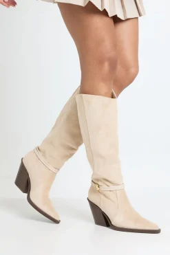 Bottes De Cowboy Western Hauteur Genou Avec Détails Décoratifs