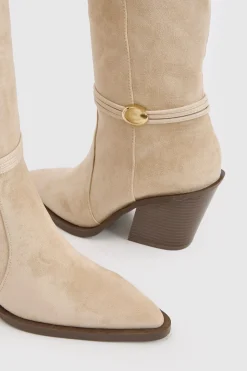 Bottes De Cowboy Western Hauteur Genou Avec Détails Décoratifs