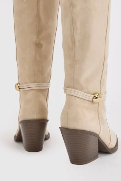 Bottes De Cowboy Western Hauteur Genou Avec Détails Décoratifs
