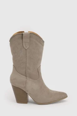 Bottes De Cowboy Western Mi-mollet En Synthétique Brodée