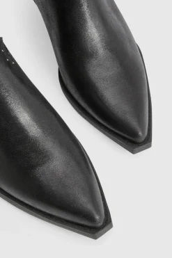 Bottes de cowboy western montantes en faux suède avec détails cloutés