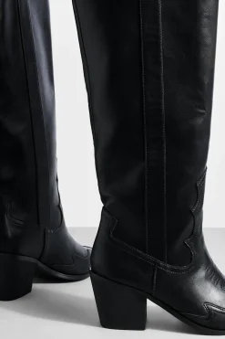 Bottes de cowboy western montantes à talons hauts
