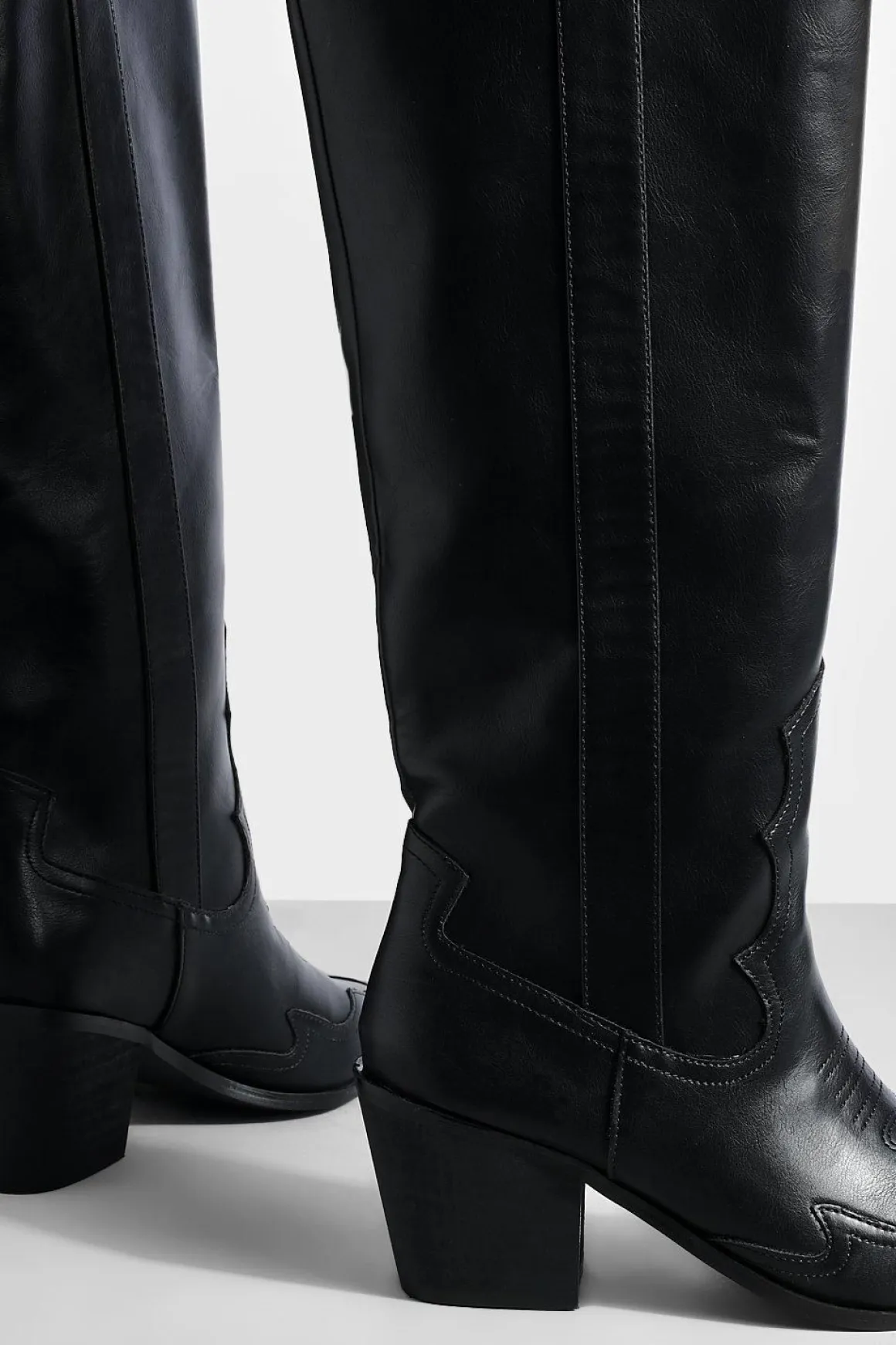 Bottes de cowboy western montantes à talons hauts