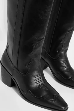 Bottes de cowboy western montantes à talons hauts