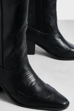 Bottes de cowboy western montantes à talons hauts
