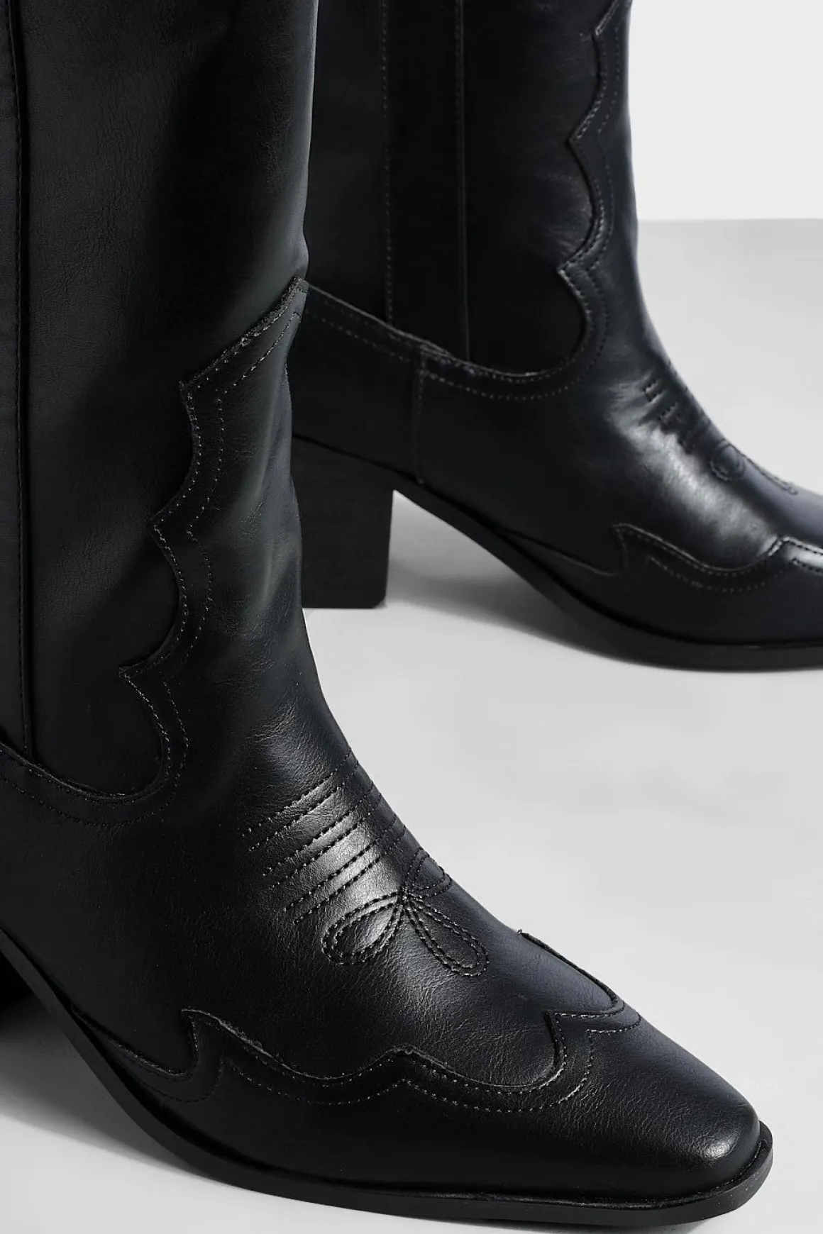 Bottes de cowboy western montantes à talons hauts
