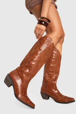 Bottes de cow-boy western montantes brodées