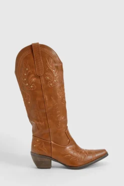 Bottes de cow-boy western montantes brodées