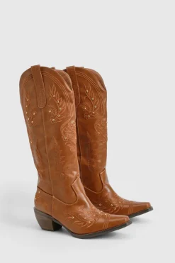 Bottes de cow-boy western montantes brodées