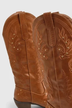 Bottes de cow-boy western montantes brodées