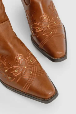 Bottes de cow-boy western montantes brodées