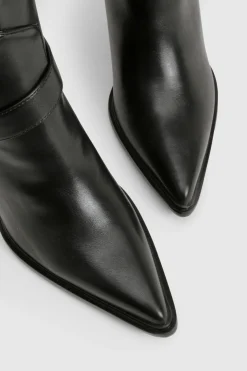 Bottes de cow-boy western montantes à boucle épurée