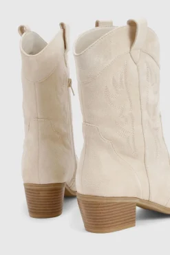 boohoo Bottes de cow-boy western à onglet en suédé synthétique pour pieds larges< Bottes|Bottes En Daim