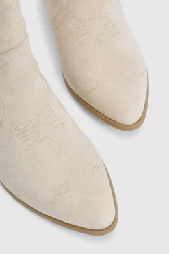 boohoo Bottes de cow-boy western à onglet en suédé synthétique pour pieds larges< Bottes|Bottes En Daim