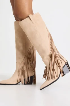 boohoo Bottes De Cowboy Western À Pompons Coupe Large< Bottes|Santiags