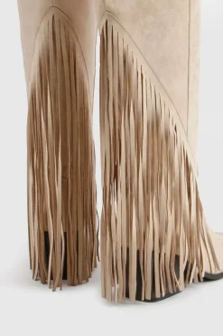 boohoo Bottes De Cowboy Western À Pompons Coupe Large< Bottes|Santiags