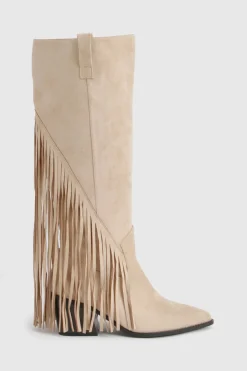 boohoo Bottes De Cowboy Western À Pompons Coupe Large< Bottes|Santiags