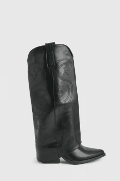 Bottes de cowboy western rabattables