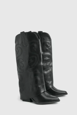 Bottes de cowboy western rabattables