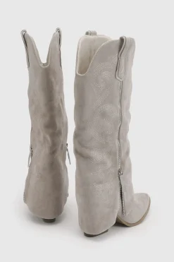 Bottes De Cowboy Western À Rabat En Synthétique Avec Détail Zippé