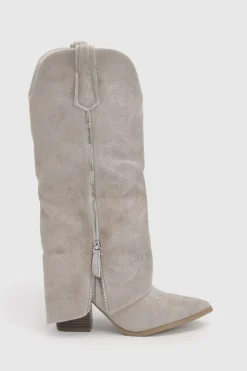 Bottes De Cowboy Western À Rabat En Synthétique Avec Détail Zippé