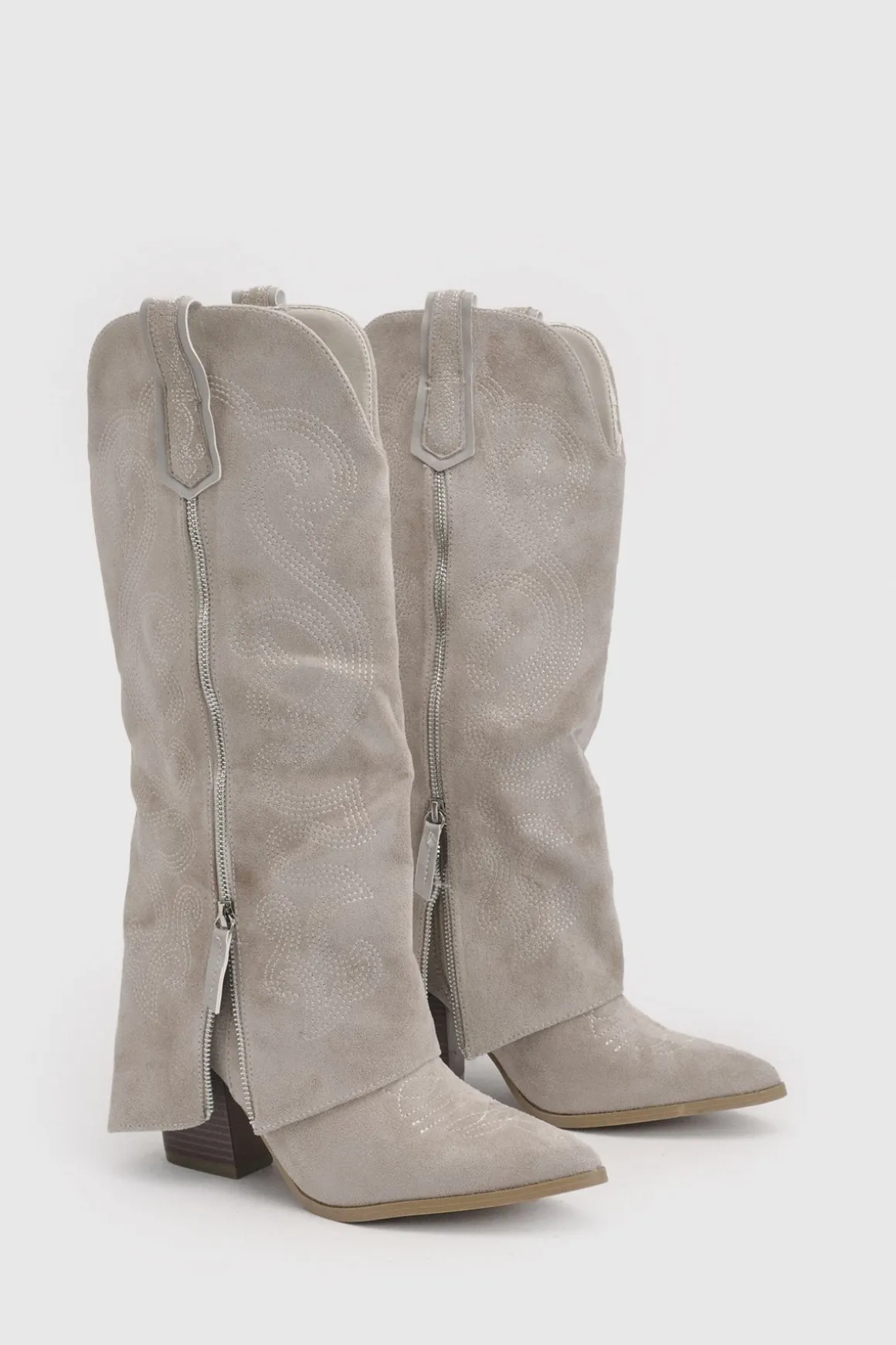 Bottes De Cowboy Western À Rabat En Synthétique Avec Détail Zippé