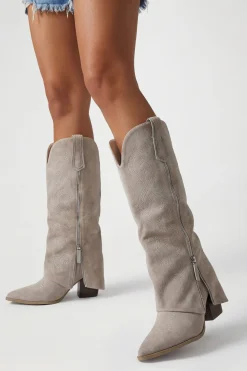 Bottes De Cowboy Western À Rabat En Synthétique Avec Détail Zippé