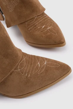 Bottes De Cowboy Western À Rabat Avec Détail Zip En Synthétique