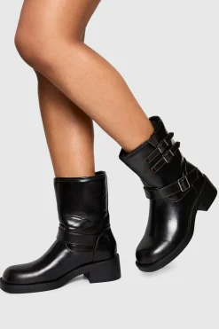 Bottes de motard au détail de boucle style vintage