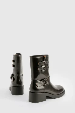Bottes de motard au détail de boucle style vintage