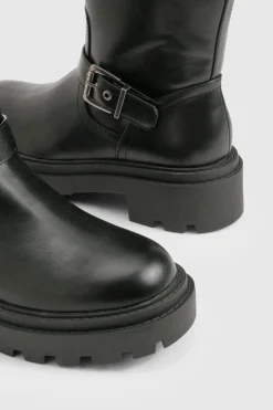 boohoo Bottes de Randonnée à Double Boucle< Bottes|Bottes Noires