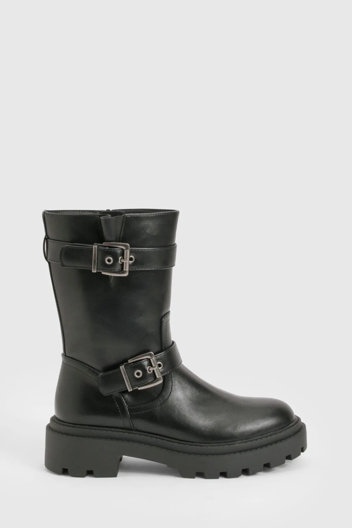 boohoo Bottes de Randonnée à Double Boucle< Bottes|Bottes Noires