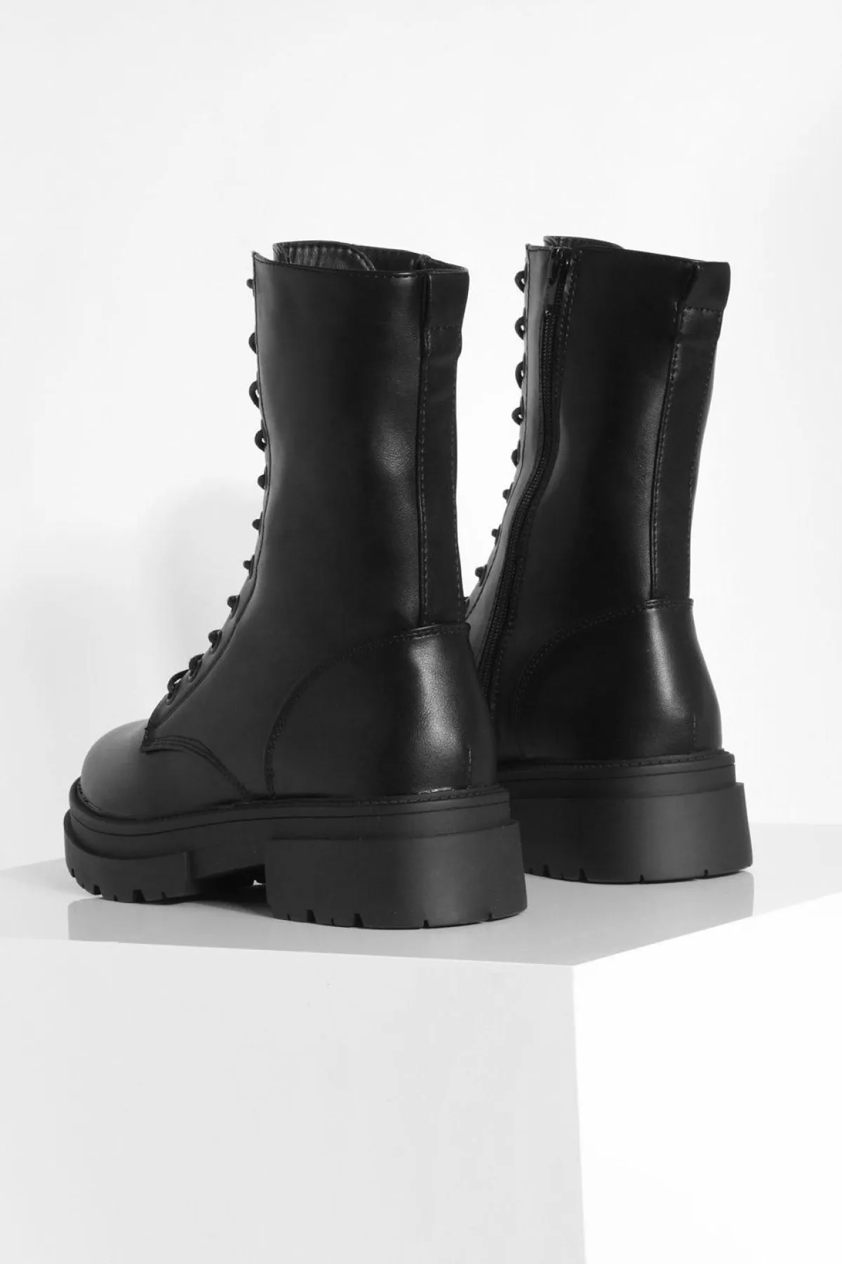 boohoo Bottes De Randonnée À Lacets< Bottes|Bottes Noires